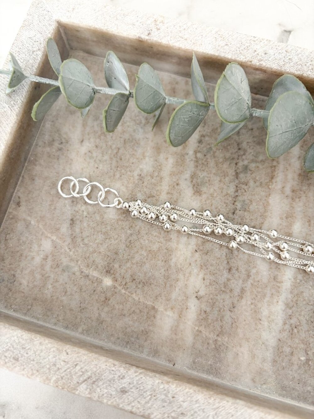 925 Sterling Silver Bead Bracelet 4 MM Ball Bracelet Bead Bracelet - Picture 4 of 7